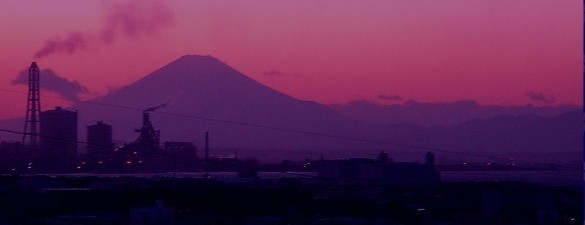 夕景の黒富士